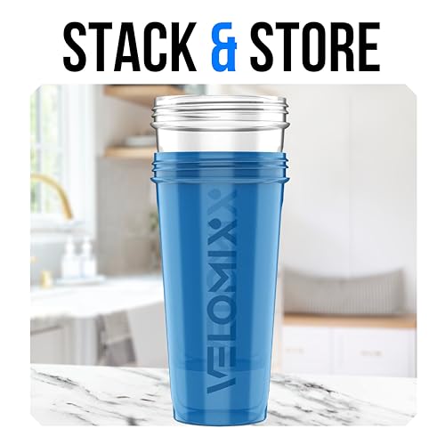 2 Pack 28oz Protein Shaker Bottle (B7) Blue / Transparent)
