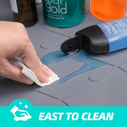 34" x 19" Under Sink Mat Waterproof (Dark Gray / 34"W x 19"L)