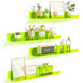 4 Pcs 15" Acrylic Shelves for Wall Display (Fluorescent Green)