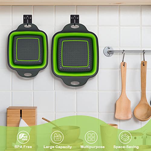 2 PCS Collapsible Colander Set (2PCS-Green)