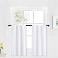 Kitchen Window Curtains Over Sink 36 inch Length for Cabinet (Pure White / 29"W x 36"L (Pack of 2))