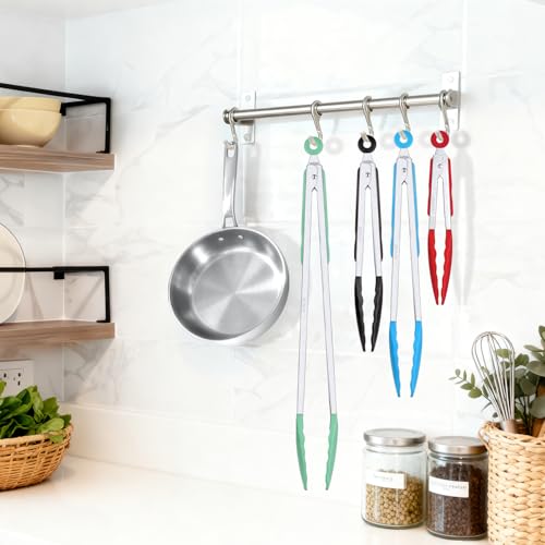 7 Inch Silicone Kitchen Tongs (Red / 7inch)