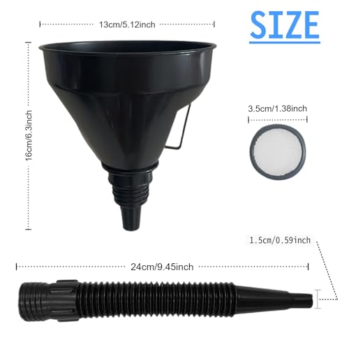 5 Pcs Plastic Oil Funnels for Automotive Use Set