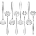 8 Pcs Flower Coffee Tea Teaspoons Stainless Sugar Spoons (Silver)