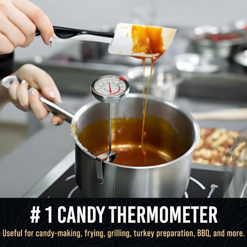 Candy Thermometer with Pot Clip (White 1 Pack)