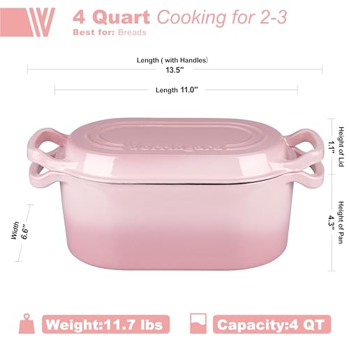 Oval Dutch Oven Pot with Lid (Pink)