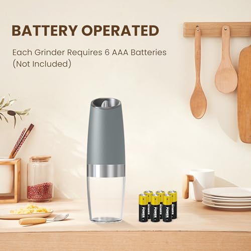 Battery Gravity Salt Pepper Grinder Set (Battery/Set/Light Grey)