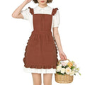 Vintage Ruffle Apron for Women (Red)
