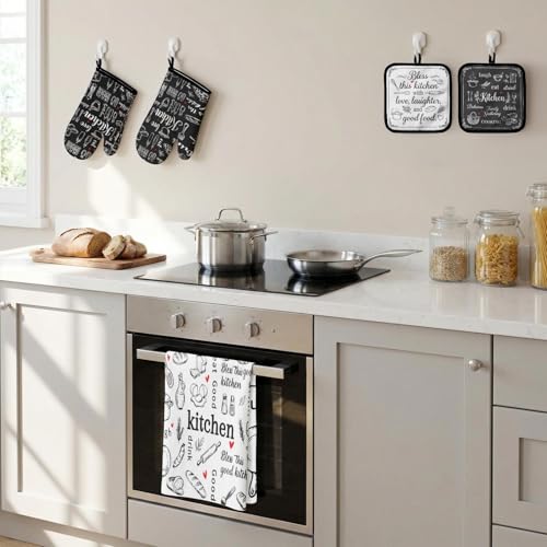 Black and White Kitchen Decor Set (Black White)