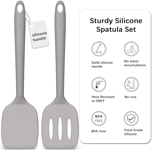 2 Pack Silicone Spatula Set (PureGray-A)