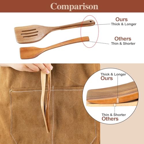 Wooden Cooking Utensils (6 PCS SET / Natural)