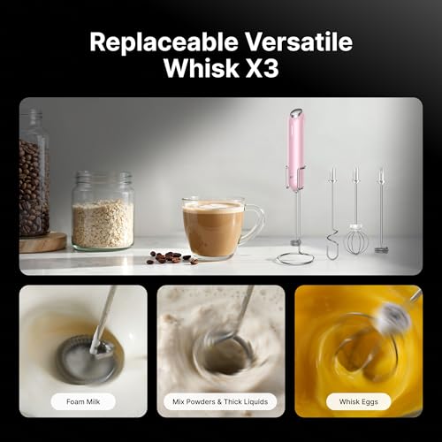 InstaWhisk Milk Frother with Variable Speed (Pink / Rechargeable)