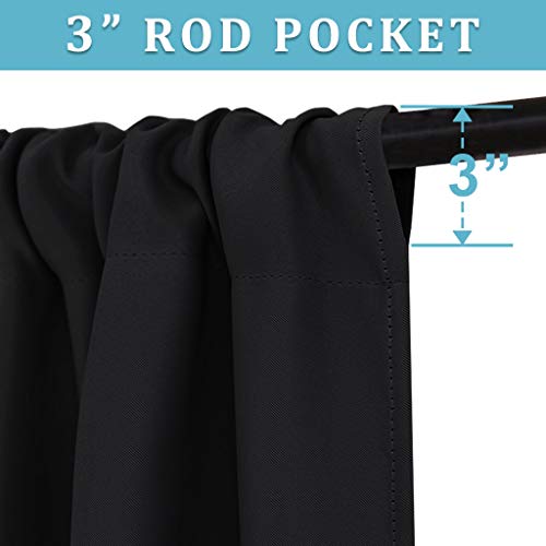 Extra Wide Blackout Curtains for Bedroom Living Room 72 inch Long (Black / 62"W x 72"L (Pack of 2))