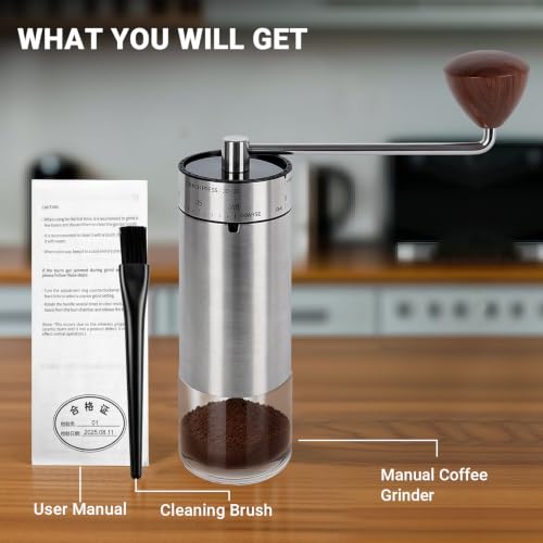Mini Manual Coffee Grinder With 40 Adjustable Settings (M05 PRO / Steel Burr)