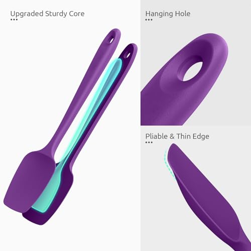 Silicone Spoon Spatula Set of 3 (Purple)