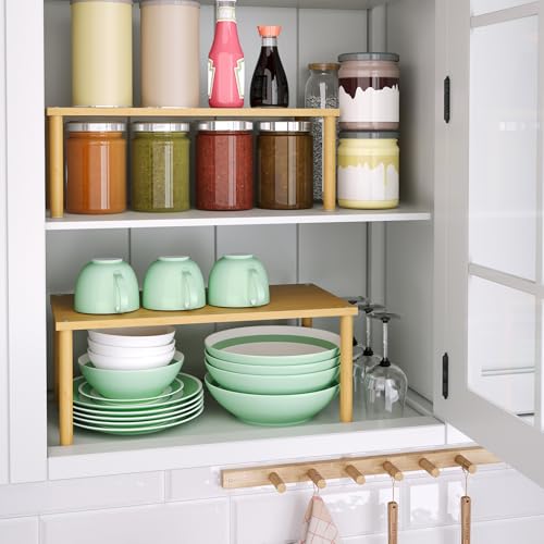 2 Pack Cabinet Organizer Shelf (15.8"W / Natural)