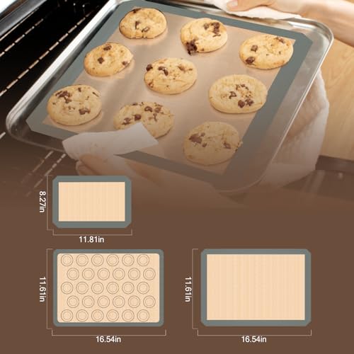 Silicone Baking Mat (Gray / 1Half&1Quarter&1Half Macaron Sheet)