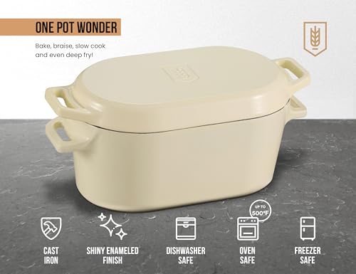 Oval Dutch Oven (Ivory / 3.4 Quarts)