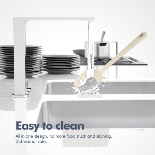 5 Pieces Silicone Spatulas Set (Cream White / 5 pieces)