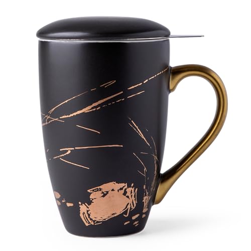 Tea Cup With Infuser and Lid (Black)