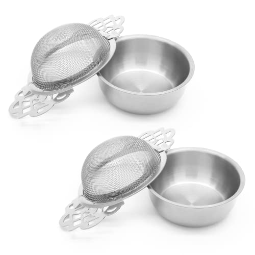 2 Pack Tea Strainer Bowl (2 Pack / Silver)