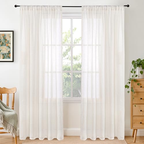 Linen Curtains 78 Inches Long for Living Room (Linen / 52"W x 78"L (Pack of 2))
