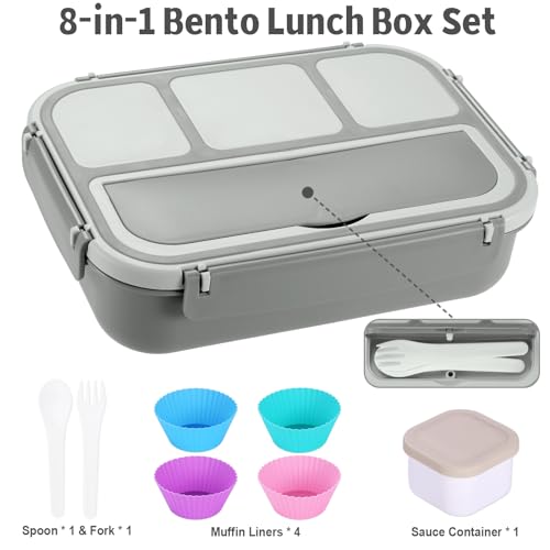 Bento Box Adult Lunch Box (Gray / 1200ML)