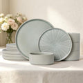 Stoneware Dinnerware Sets for 4 (Sage Green / 4-Set(12pcs))