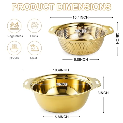 Colander Stainless Steel 3 (3QT / Gold)