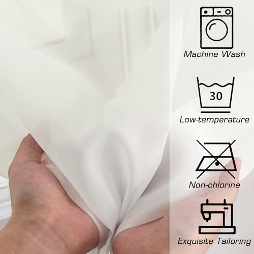 Ivory Sheer Curtains 108 Inches Long (Ivory / 59"W x 108"L (Pack of 2))