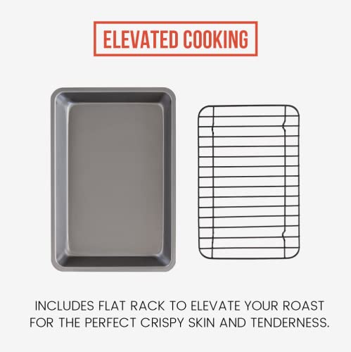 Nonstick Carbon Steel Small Roasting Pan with Rack (Mini)