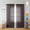 Chocolate Sheer Curtains 72 Inches Long 2 Panels (Chocolate / 42"W x 72"L (Pack of 2))