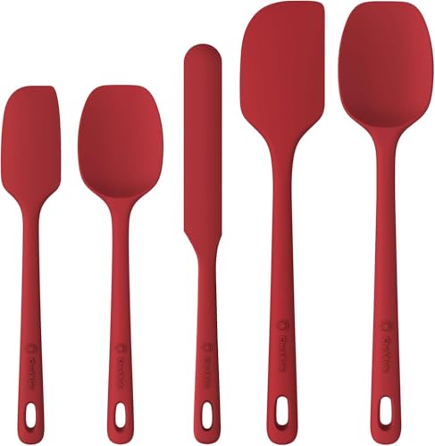5 Pieces Silicone Spatulas Set (Red / 5 pieces)