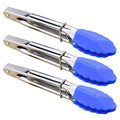 Small Tongs with Silicone Tips 7 (7-inch / Blue)
