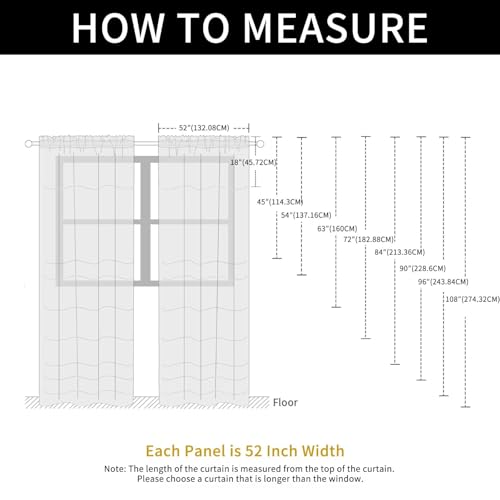 Basic Rod Pocket Sheer Voile Window Curtain Panels Silver Grey 1 Pair 2 Panels 52 Width 90 Inch Long for Kitchen Bedroom Children Living Room Yard（Silver Grey (Silver Grey / 52"W x 90"L (Pack of 2))