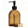 Black Pump Glass Soap Dispenser (Amber R)