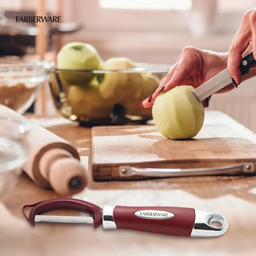 Professional Euro Vegetable Peeler with Ergonomic Handle (Red / 7.87 x 1.18 inches)