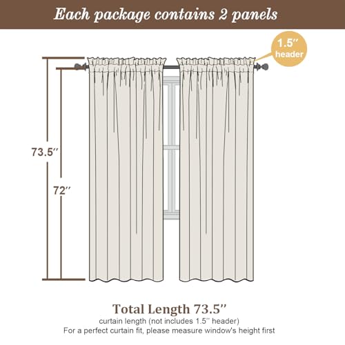 Lemon Sheer Curtains 72 Inch Length 2 Panels (Lemon / 42"W x 72"L (Pack of 2))