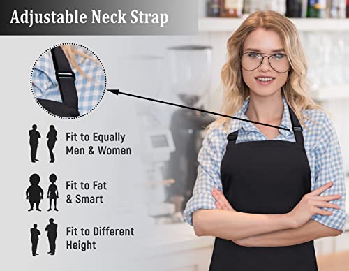 Work Aprons for Men (Black - 2 Pockets - Pack of 2 / Work Apron)