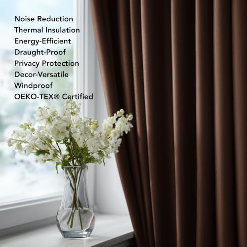 Blackout Curtains for Bedroom (Chocolate / 52"W x 54"L (Pack of 2))