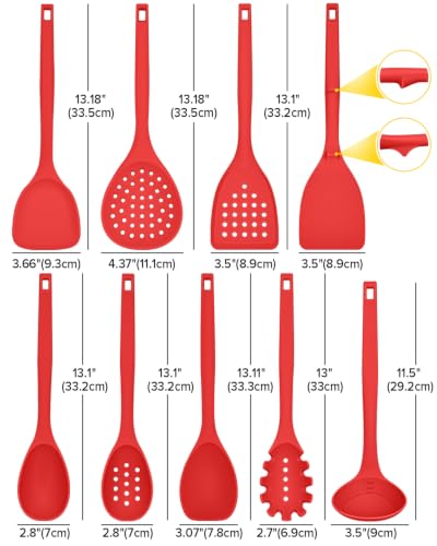 Silicone Cooking Utensils Set (Red)