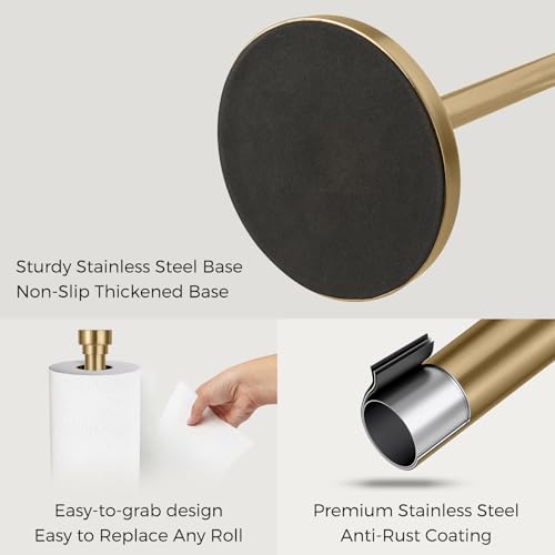 Warm Gold Paper Towel Holder Countertop (Warm Gold)