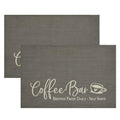 Coffee Bar Mat Set of 2 (12" x 18", Rectangular 2 Pcs / Gray)