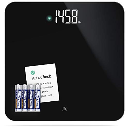 AccuCheck Digital Bathroom Scale for Body Weight (Onyx Black)
