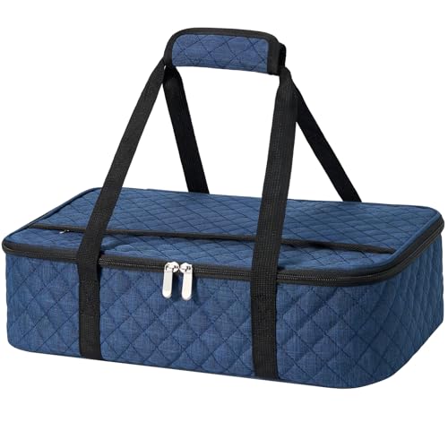 Insulated Casserole Carrier Fits 9"x13" Dish (Navy Blue)