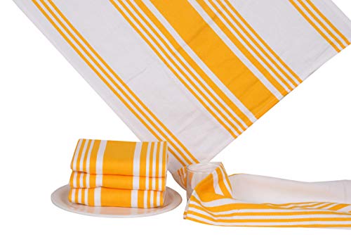 Kitchen Towels Cotton Dish Towels 20”x30” (20" x 30" (Set of 6) / 014 Yellow/White)