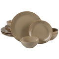 Plates and Bowls Set (Service for 4 (12pcs) / Beige (Desert Dusk))