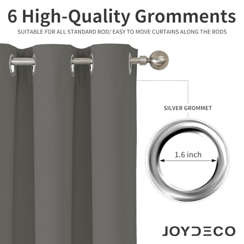 Blackout Curtains 84 Inch Length 2 Panels Set (Light Grey / 37"W x 84"L (Pack of 2))