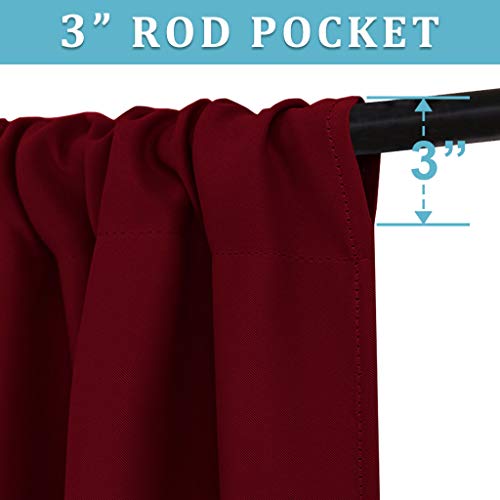 Cafe Blackout Curtains 30 inch Length (Burgundy Red / 29"W x 30"L (Pack of 2))