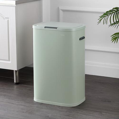 Tammi 14.5 Gal Slim Push Button Trash Can (Pistachio Gelato)